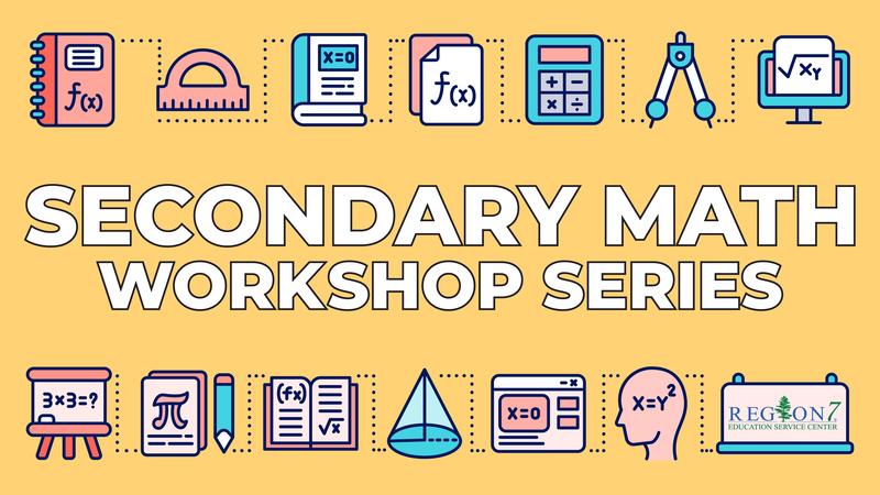 Secondary Math Workshop Series graphic with math icons