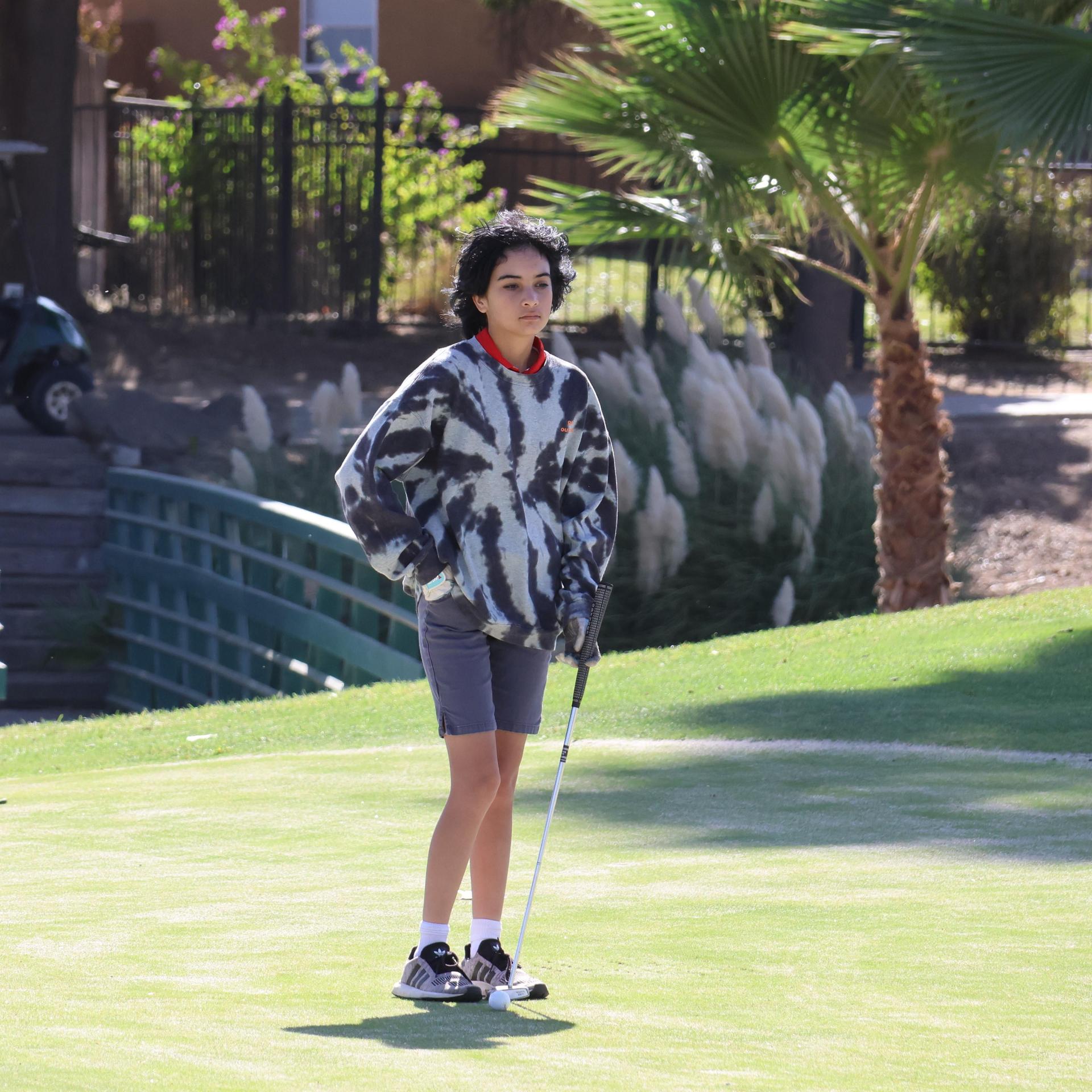 Girls golfers in action at the championships