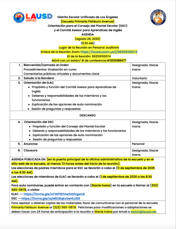 agenda spanish