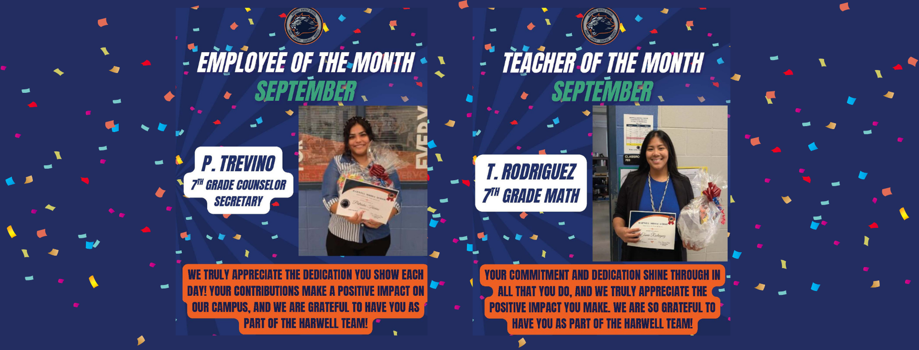 Teacher and Employee of the Month