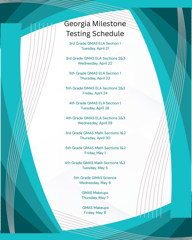 Georgia Milestones Schedule