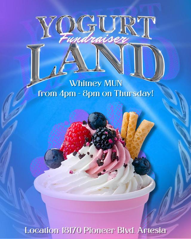 WHS MUN fundraiser at Yogurtland on today, Dec. 18 from 4 - 8pm