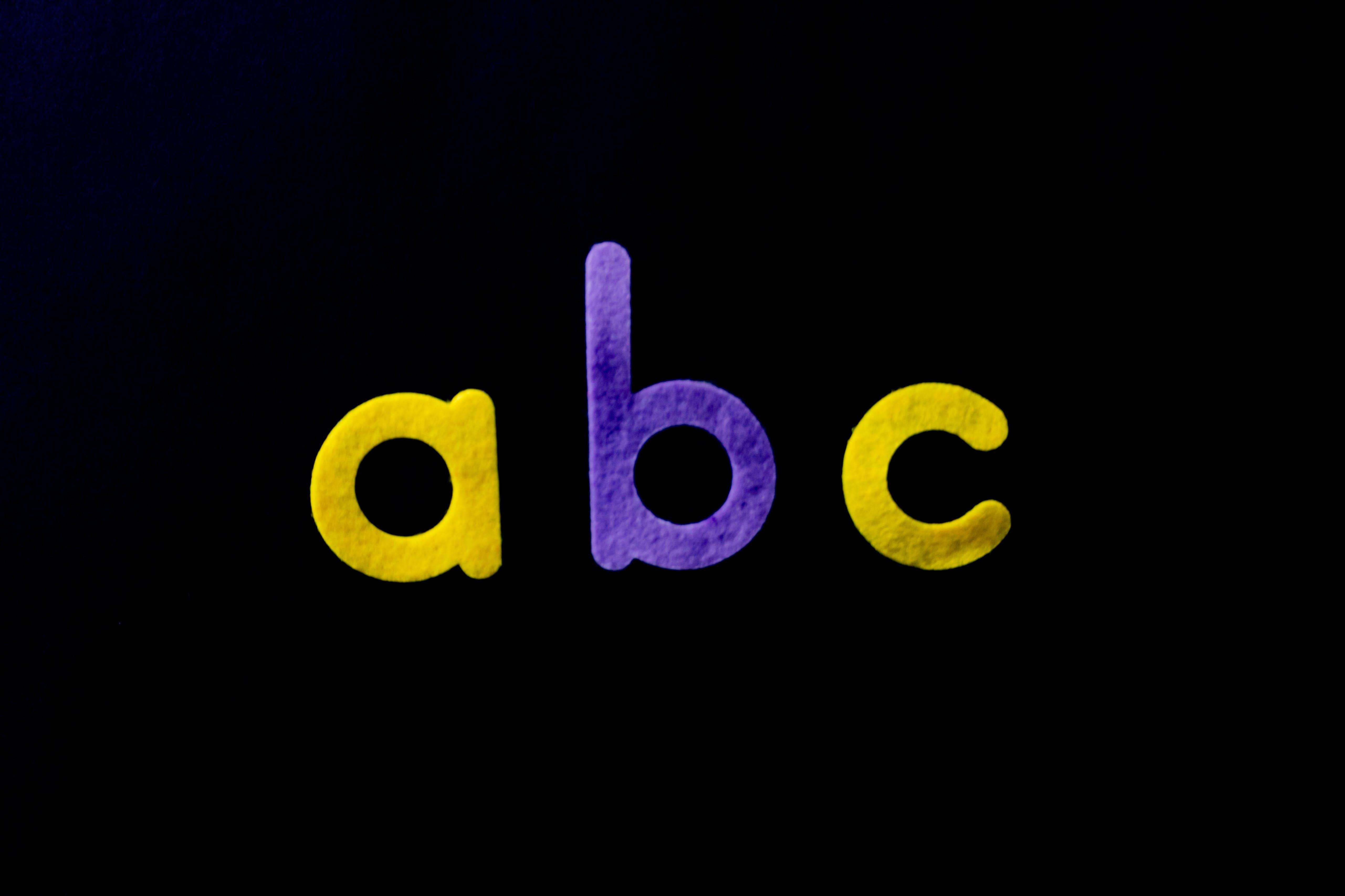 first three letters of the alphabet