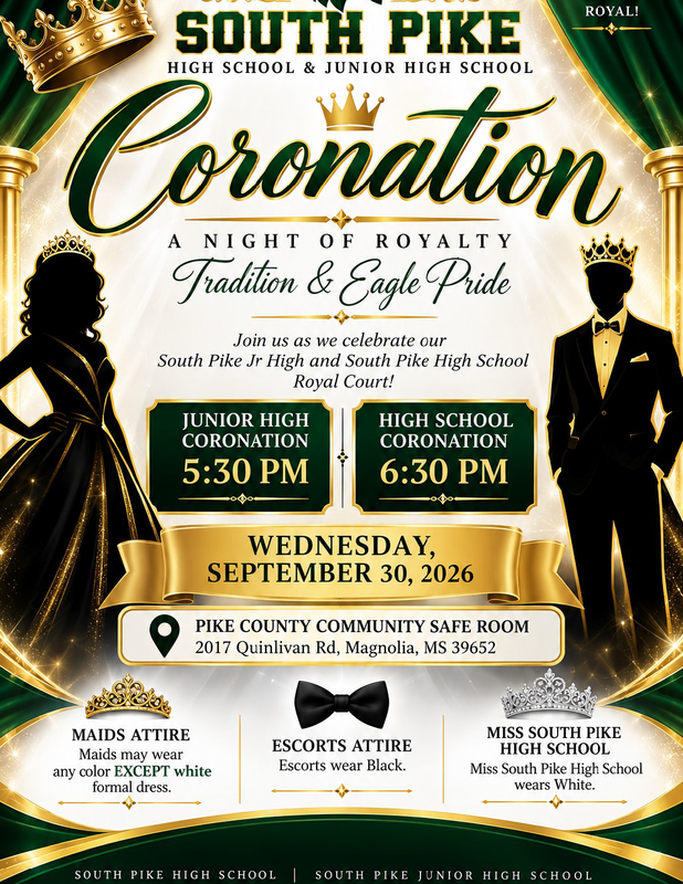 spsd spjhs sphs ctc hoco26 coronation sept 2026