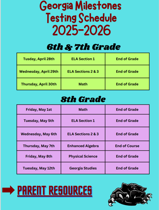 GMAS testing Schedule