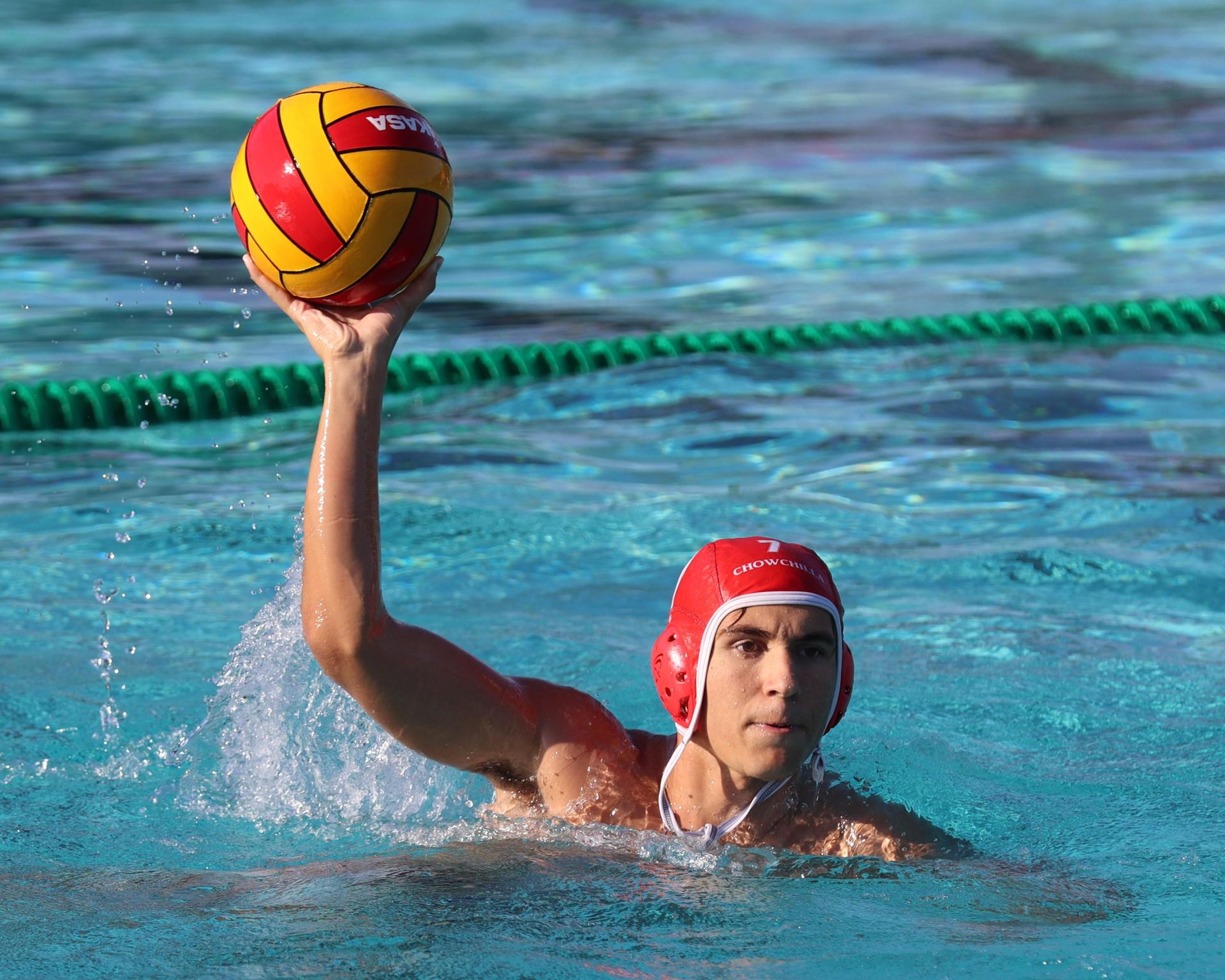 Boys playing water polo against Yosemite