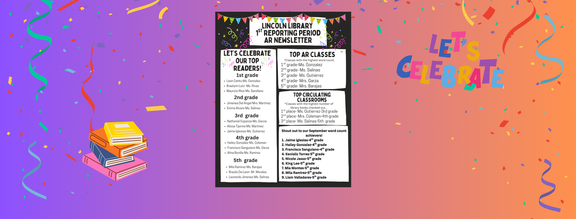 First reporting period library newsletter