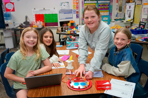 Crestview GT students with the musical invention