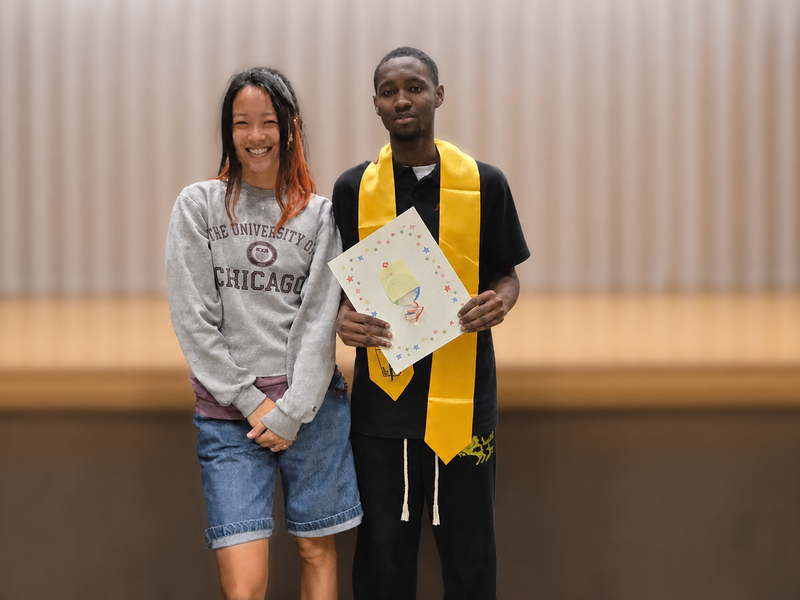 Ms. Kat and Mamadou at his National Honor Society induction ceremony.