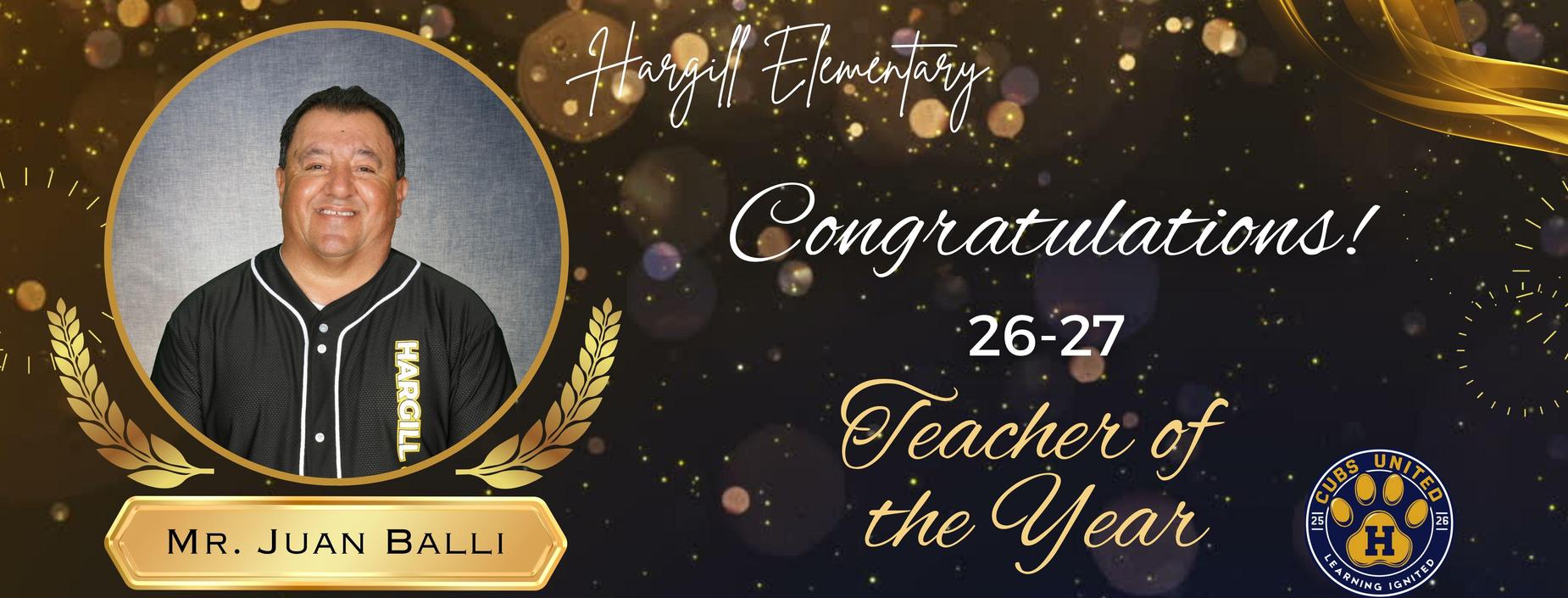 Hargill Elementary 26-27 Teacher of the Year