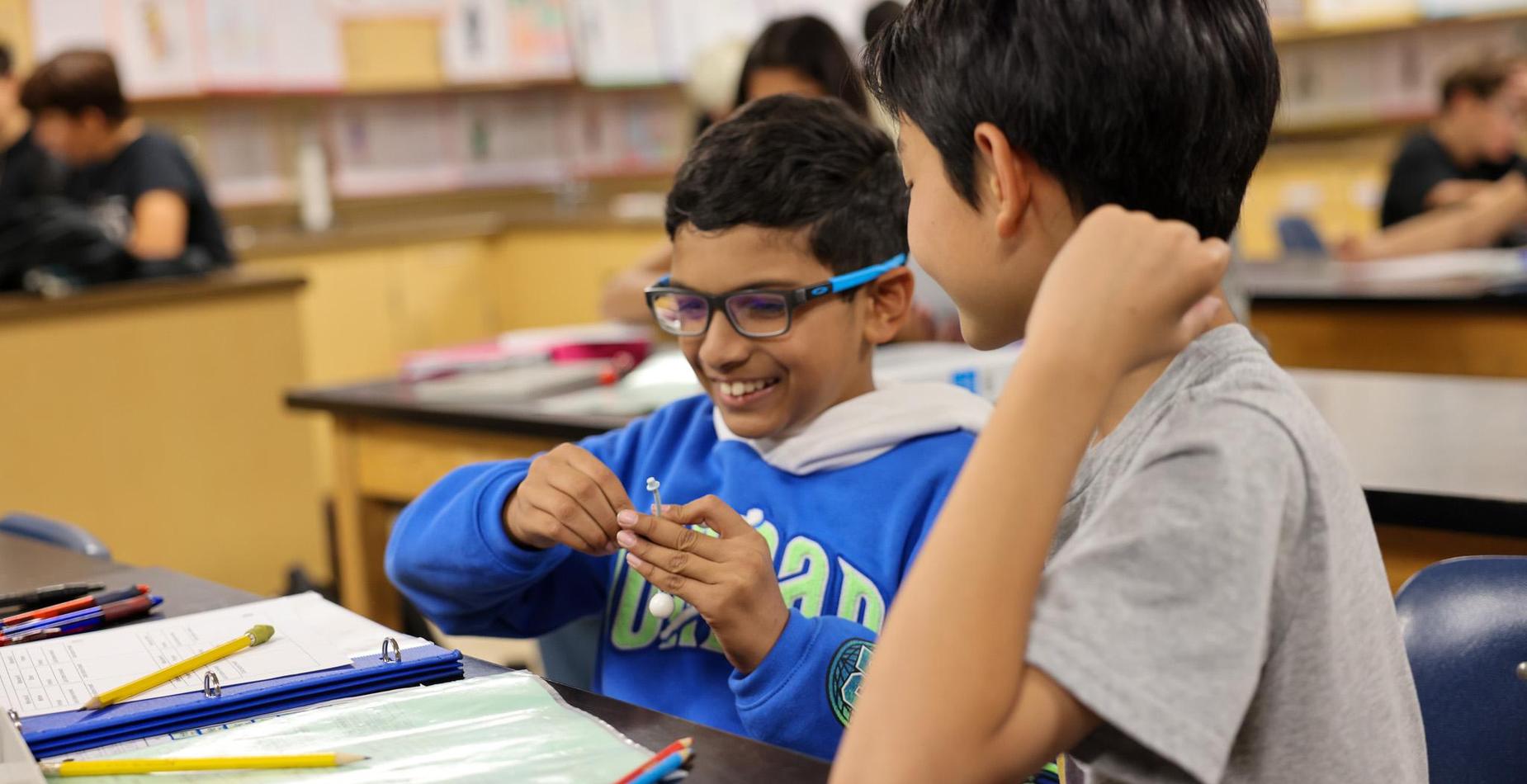 Students in Science with Atom Models