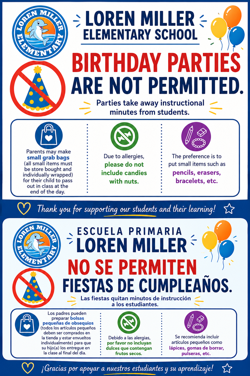 No Classroom Birthday Parties