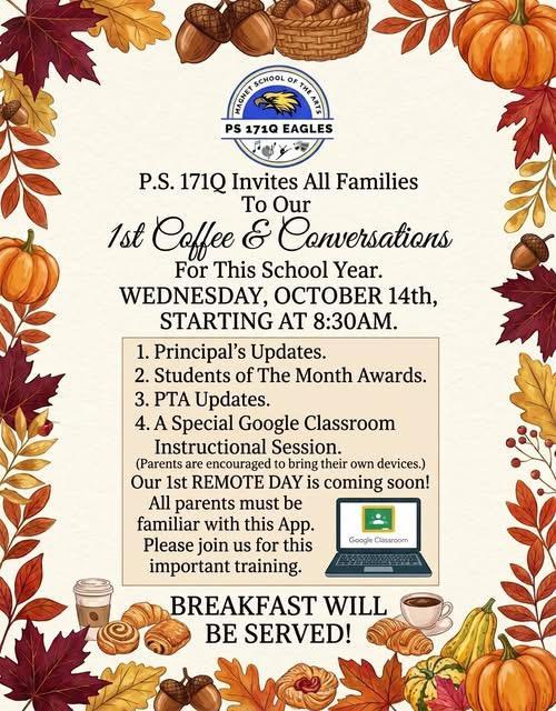 flyer for coffee and conversation