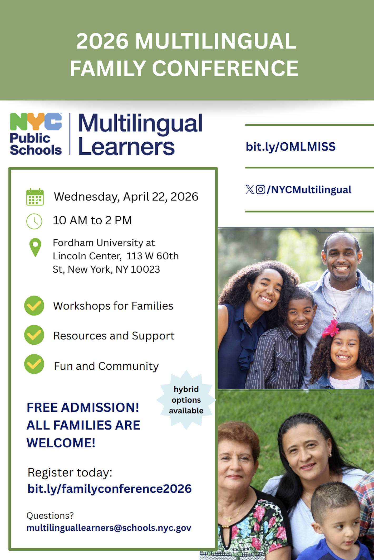 2026 Multilingual Family Conference Flyer