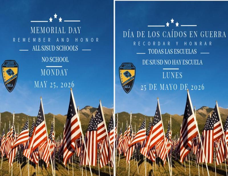 Memorial Day Notice- No School May 25.2026