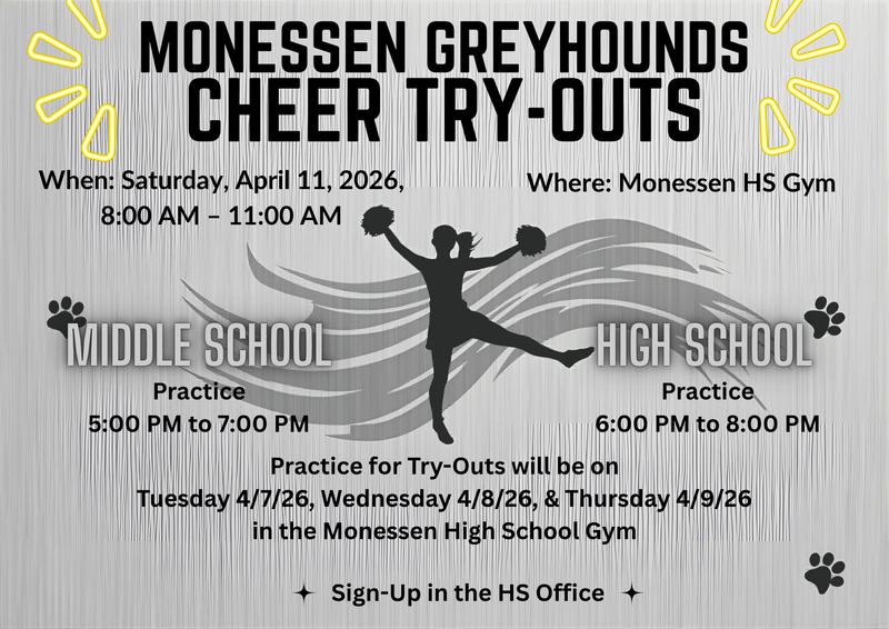 Monessen SD Cheer Try-Outs Featured Photo