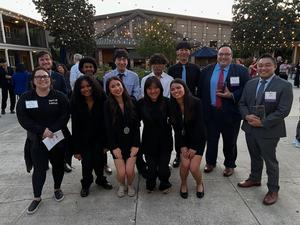 a group photo of members and coaches of the BOHS mock trial team