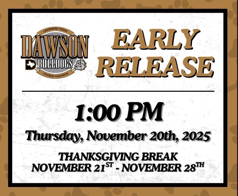 Early Release and Thanksgiving Break