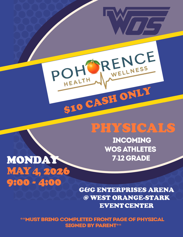 Athletics Physicals, Monday, May 4th