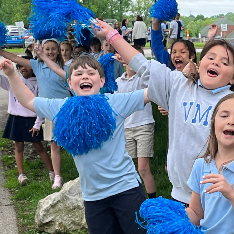 Villa students cheering