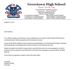 Parent Notification letter image