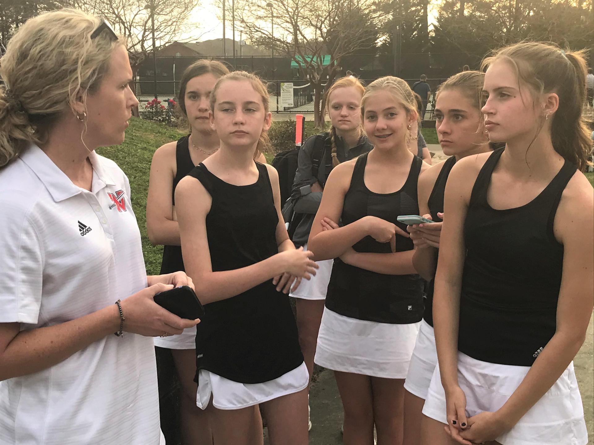 WLMS Girls Tennis Team Members with Coach Fairchild