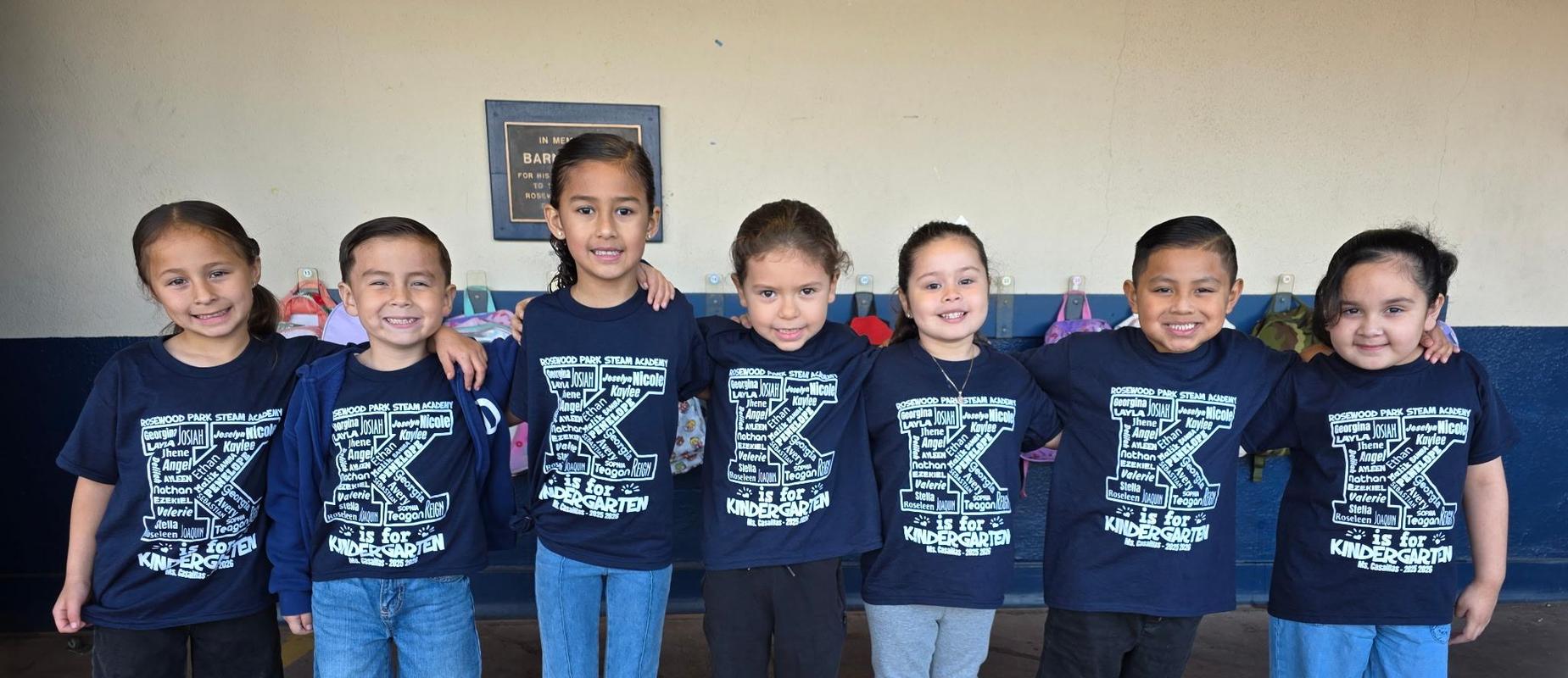 Kinder Cuties with their new class t-shirts