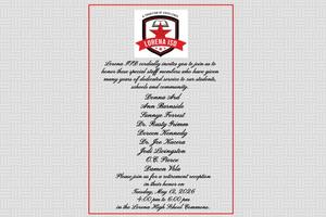 Invitation to honor retiring staff members at Lorena ISD event