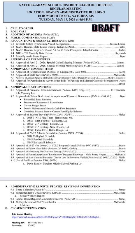 Board Agenda