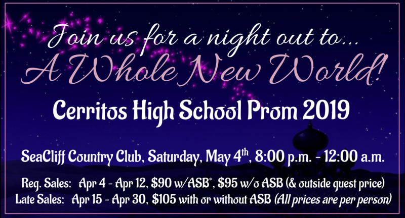 2019 Prom Tickets for A Whole New World are on Sale now! Contracts are due 4/18! Featured Photo
