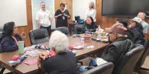 Hondo ISD crossing guards enjoying breakfast