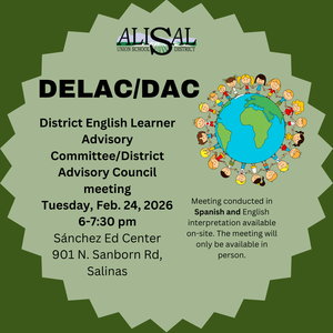 Graphic announcing DELCAC meeting on 2-24-2026