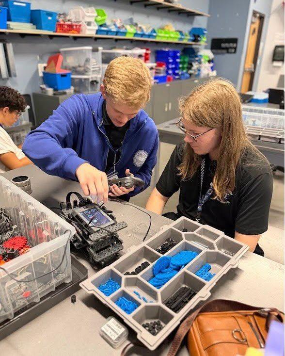 students building a robot