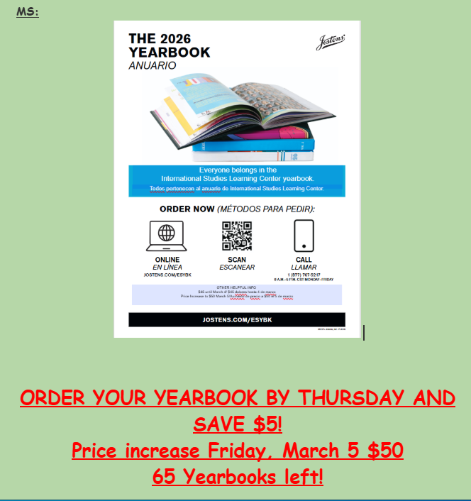 MS 2026 yearbook sale