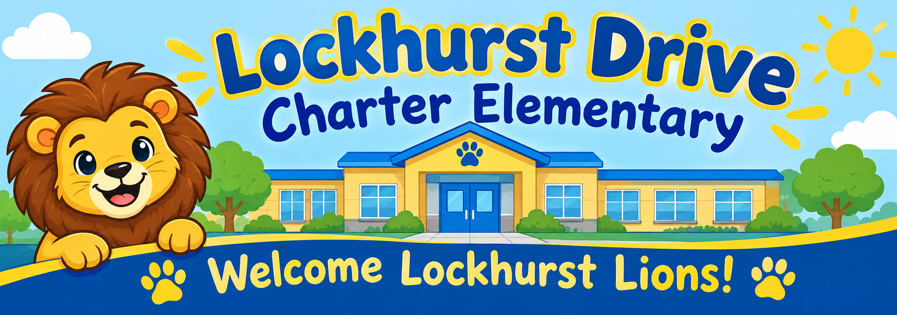 Welcome banner for Lockhurst Drive Charter Elementary
