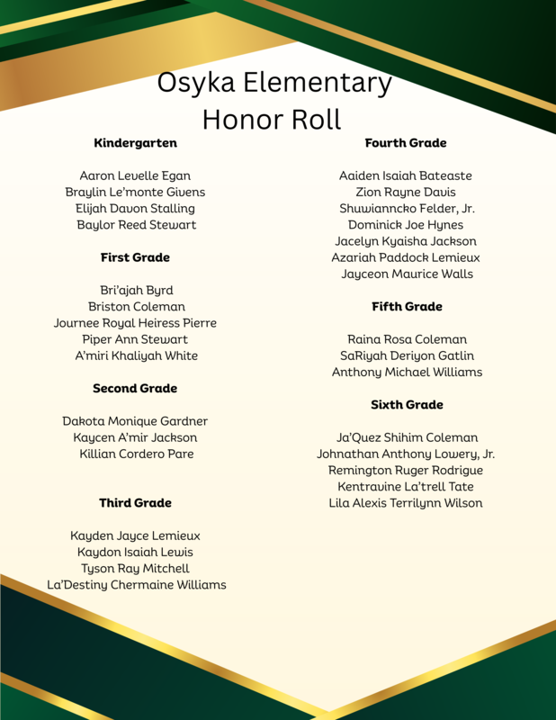 sped oes term 3 honor roll march 2026