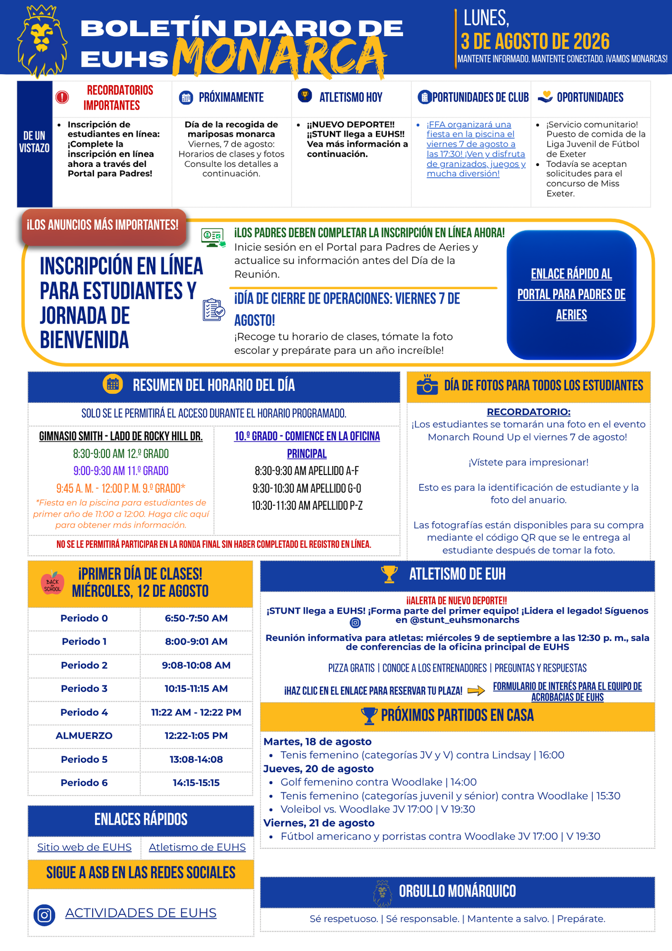 EUHS Monarch Daily Bulletin SPA.png