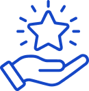icon of hand holding a shining star