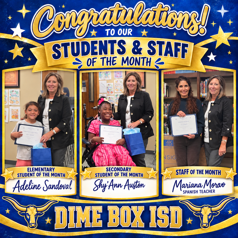 CONGRATS to our Students & Staff of the Month! 💙 Thumbnail Image