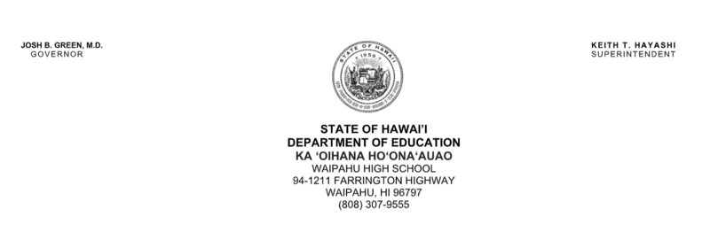 HIDOE letterhead