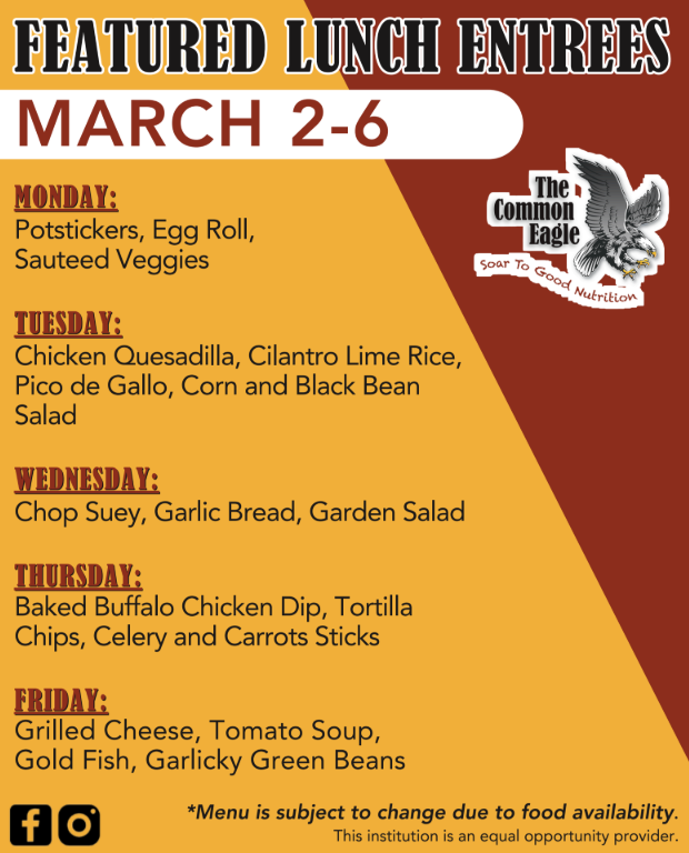 Cafe Menu March 2026