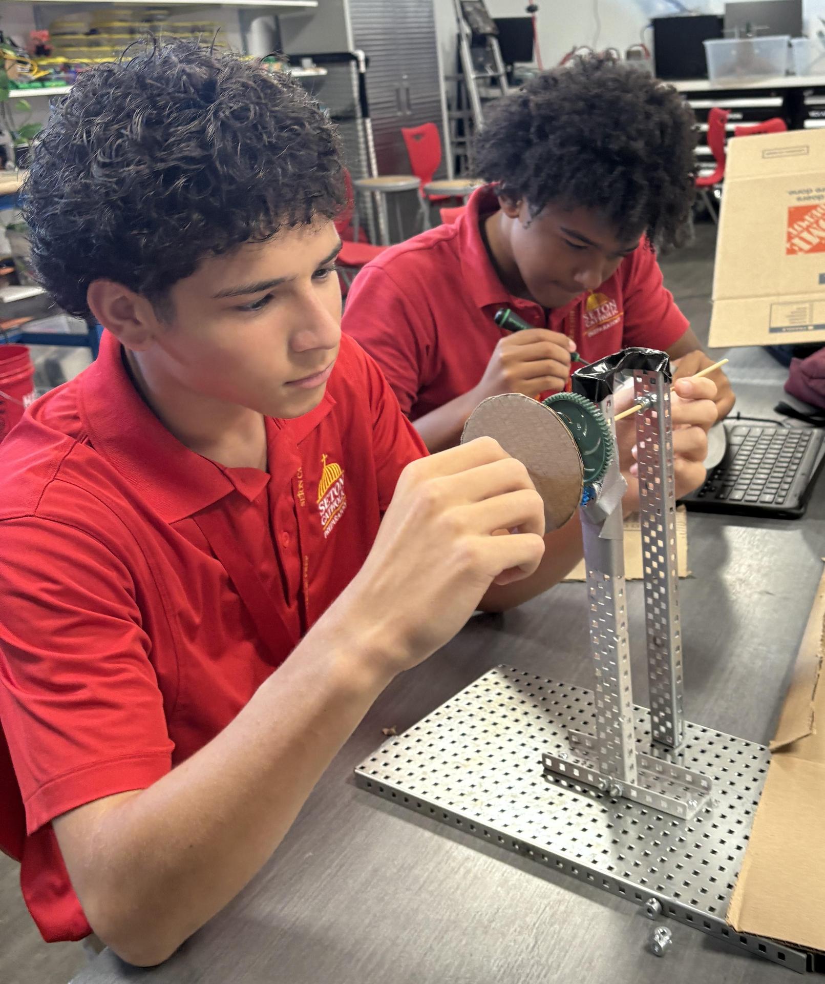 Student working on engineering 