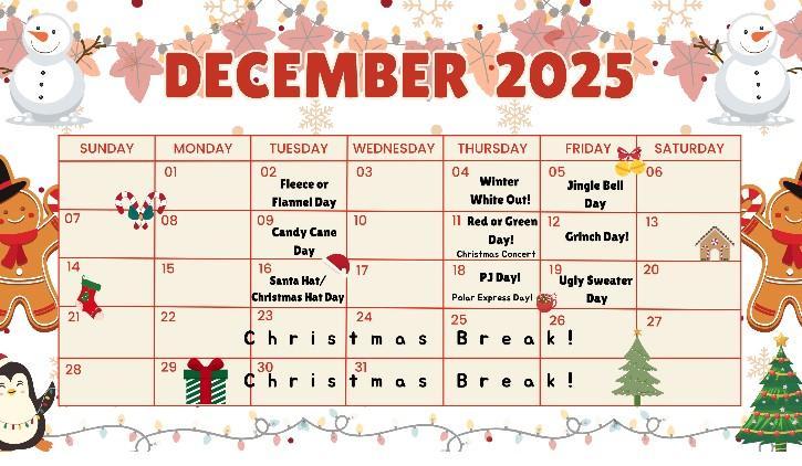 December Calendar dress up days