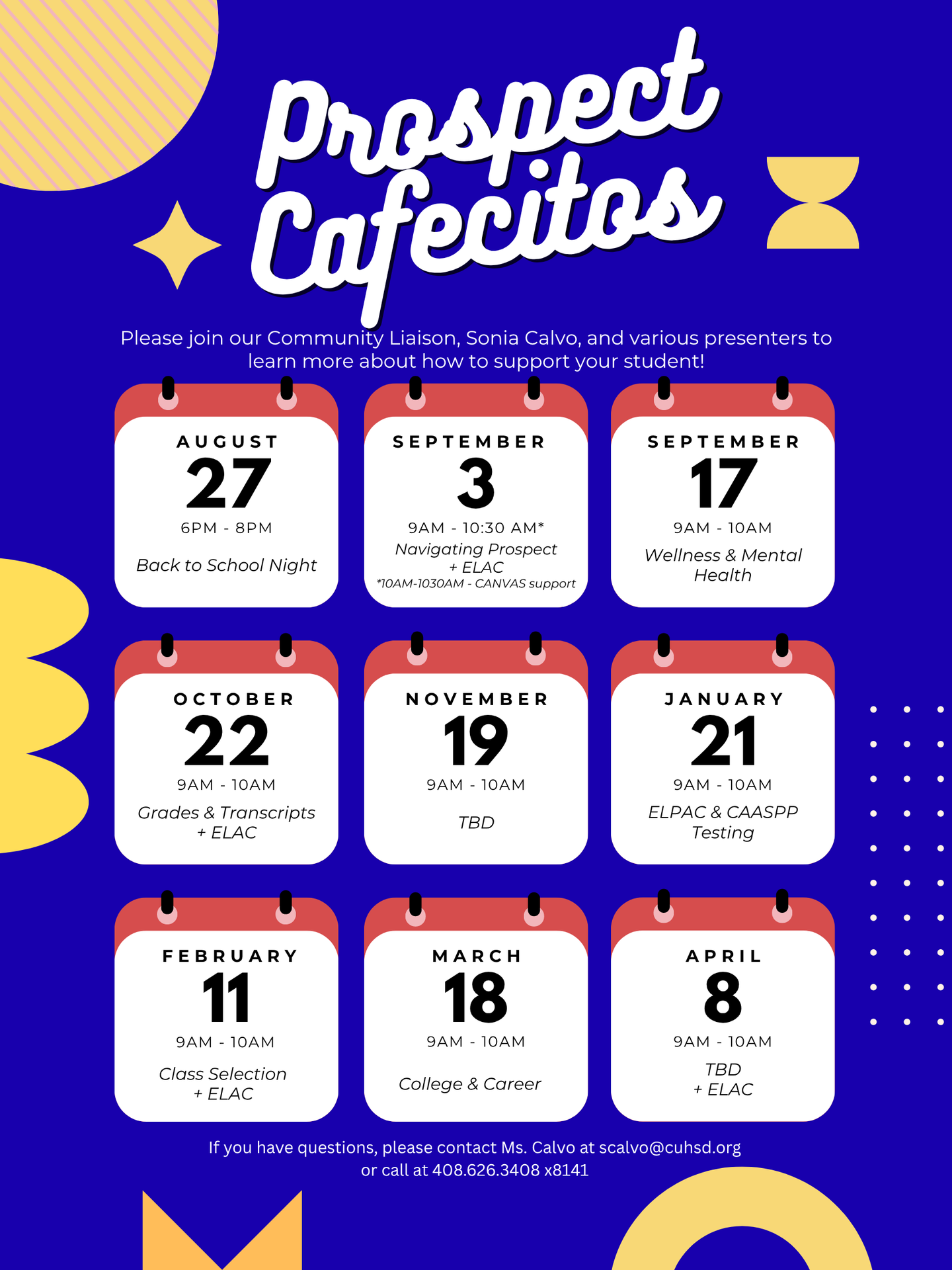 cafecitos flyer with dates