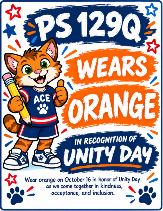 PS 129Q Wears Orange in recognition of Unity Day