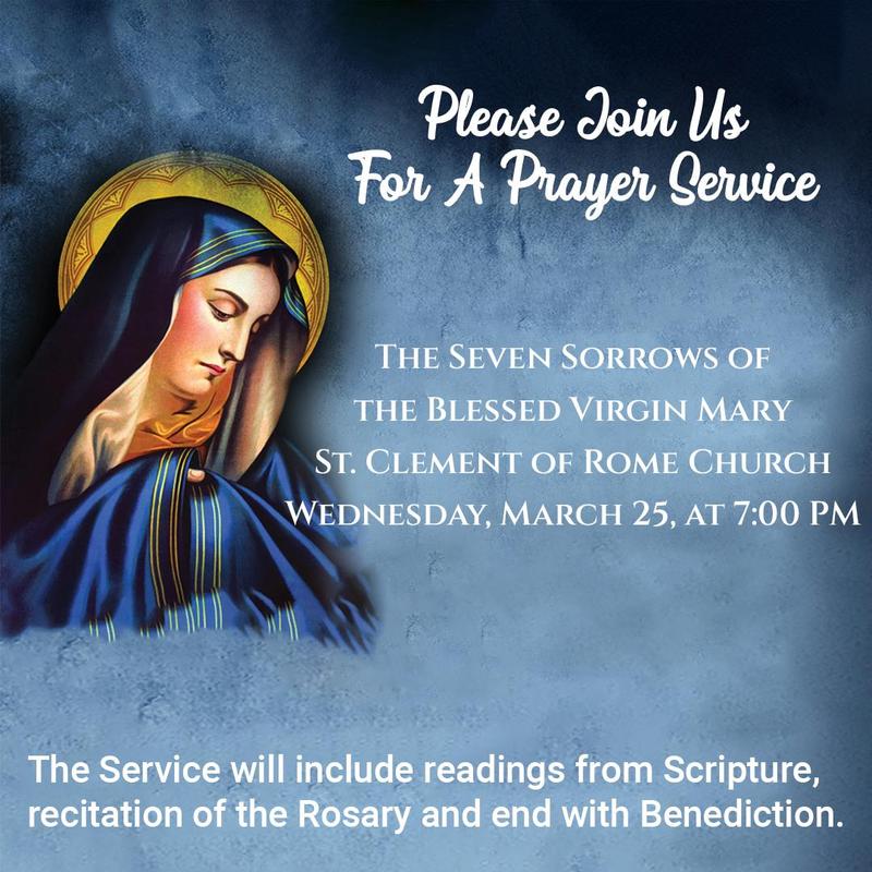 Seven Sorrows of Mary prayer service