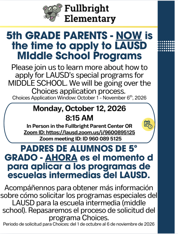 5th Grade Meeting Reunión de 5.º grado Featured Photo