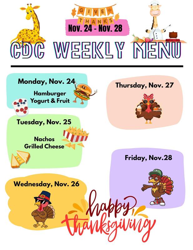 CDC lunch menu