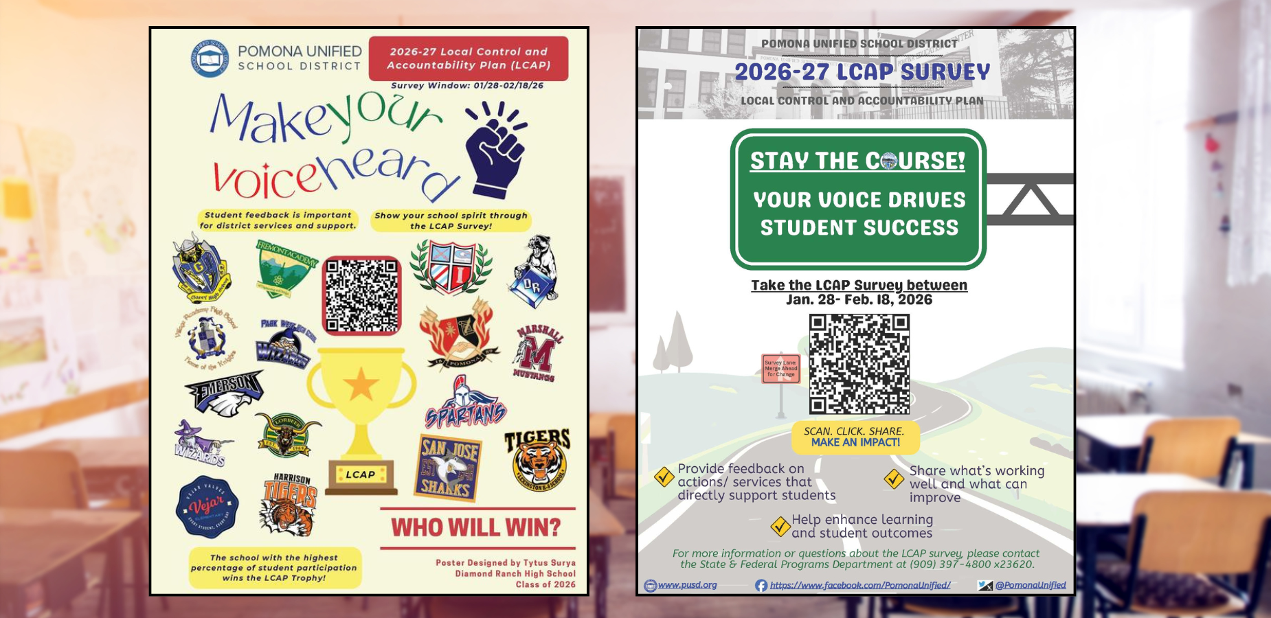 LCAP Survey Window is open from January 28 to February 18.
Take Survey Now! - image for web