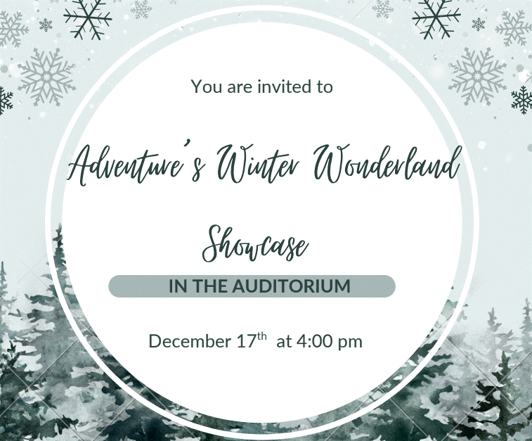 Adventures Afterschool Winter Wonderland Showcase Dec 17th at 4pm Featured Photo